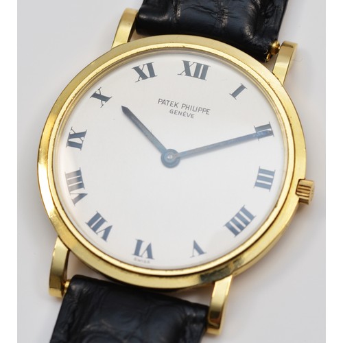 148 - Patek Philippe, Calatrava, an 18K gold manual wind gentleman's wristwatch, ref 3520, c.1965, the sil... 