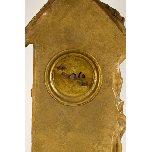 182 - August Otto, a late 19th Century Austrian moulded ceramic clock, modelled as a small brick tower wit... 