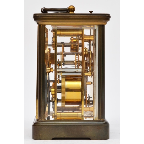 261 - Matthew Norman 1751, London, a Grand Corniche brass alarm/striking/repeating carriage clock, model 1... 