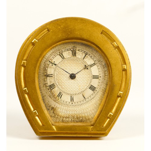 273 - An English ormolu horseshoe clock in the manner of Thomas Cole, 3/4 plate movement with dust covers ... 