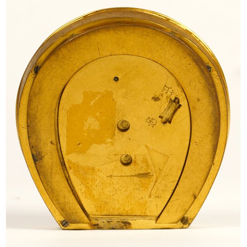 273 - An English ormolu horseshoe clock in the manner of Thomas Cole, 3/4 plate movement with dust covers ... 