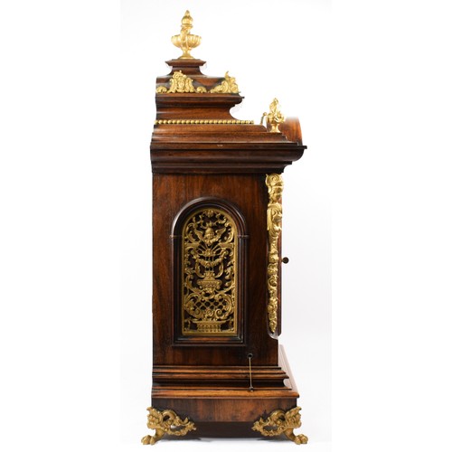 287 - R. M. Schneckenburger, an imposing 19th century mahogany ormolu-mounted chiming and striking bracket... 