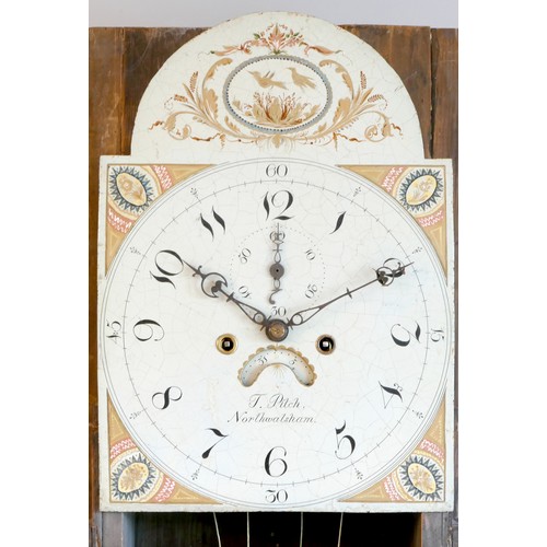 307 - T. Pilch, North Walsham, a George III mahogany 'Norfolk' type 8 day painted dial longcase clock, the... 