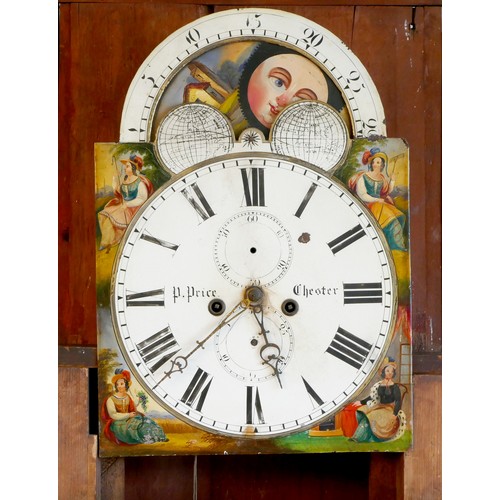 308 - P. Price, Chester, a Victorian mahogany 8 day painted dial longcase clock, the 14