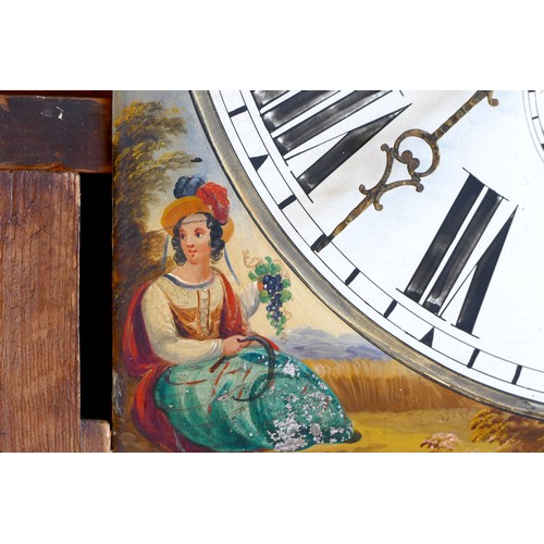 308 - P. Price, Chester, a Victorian mahogany 8 day painted dial longcase clock, the 14