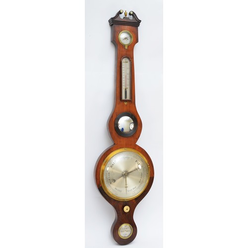 311 - G. King, Lynn, a George III mahogany five glass wheel barometer, with 8