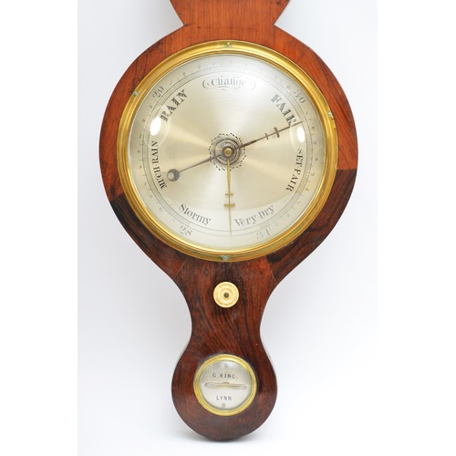 311 - G. King, Lynn, a George III mahogany five glass wheel barometer, with 8