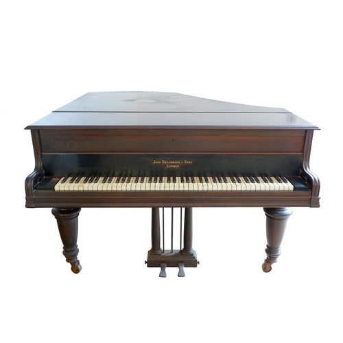 346 - John Broadwood & Sons, London - mahogany baby grand piano, c1900, straight strung with a bolted iron... 