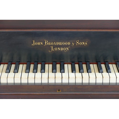 346 - John Broadwood & Sons, London - mahogany baby grand piano, c1900, straight strung with a bolted iron... 