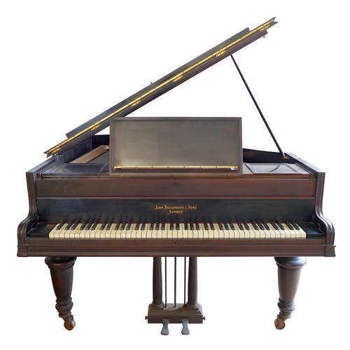 346 - John Broadwood & Sons, London - mahogany baby grand piano, c1900, straight strung with a bolted iron... 