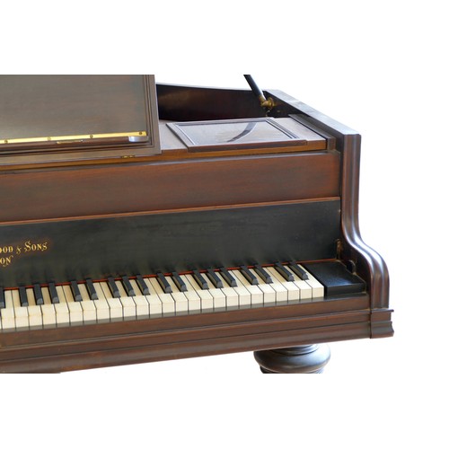 346 - John Broadwood & Sons, London - mahogany baby grand piano, c1900, straight strung with a bolted iron... 