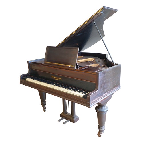 346 - John Broadwood & Sons, London - mahogany baby grand piano, c1900, straight strung with a bolted iron... 