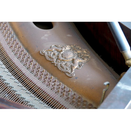 346 - John Broadwood & Sons, London - mahogany baby grand piano, c1900, straight strung with a bolted iron... 