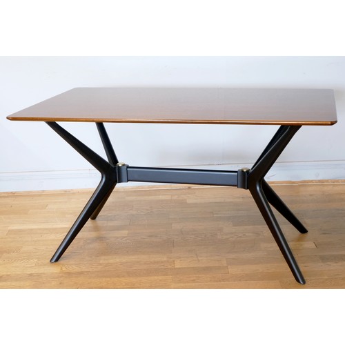 350 - Ernst Gomme for G Plan - A 1950s Librenza Tola wood and black spider leg dining table, model 341, to... 