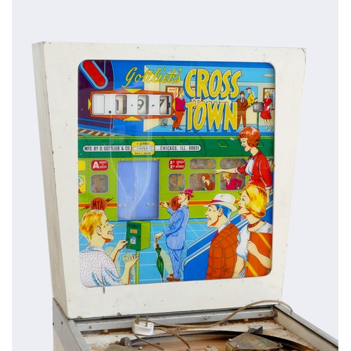 408 - A Cross Town flipper skill game / pinball machine, by D. Gottlieb & Co, C.1966, works on a 6D coin, ... 