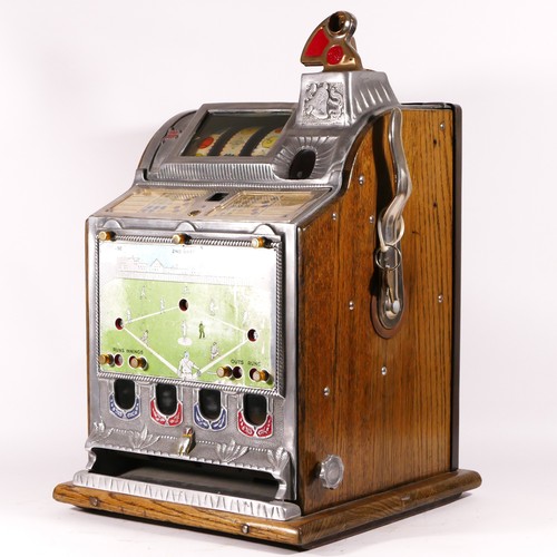 424 - A Mills baseball slot machine, one arm bandit, c.1929, vendor front, restored and working on an Amer... 