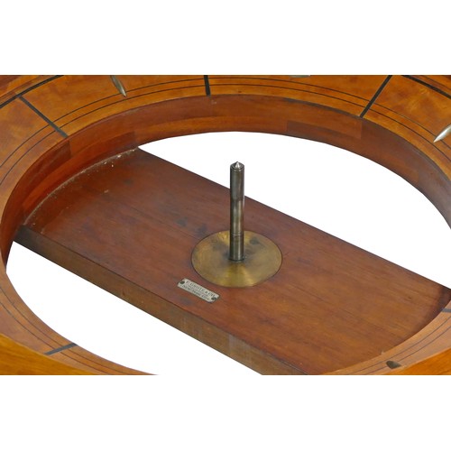 463 - F.Grote & Co, New York roulette wheel, mahogany base with inlaid ebony and cast metal baton decorati... 