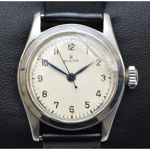 140 - A Rolex Precision, a stainless steel manual wind mid size wristwatch, c. 1945, ref 4220, serial numb... 