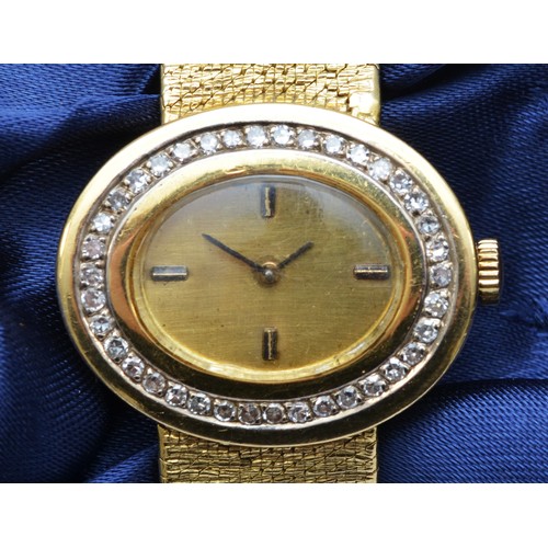 143 - L.U. Chopard, an 18ct gold manual wind ladies wristwatch, London import 1966, gold dial with baton m... 