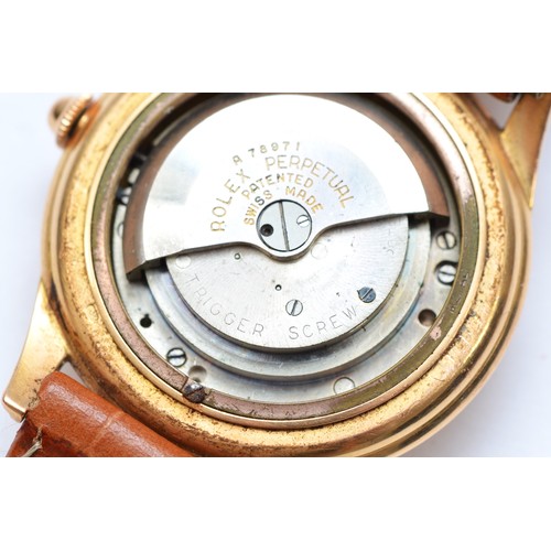 141 - Rolex Oyster Perpetual, an 18ct rose gold bubble back gentleman's wristwatch, ref. 4021, c.1950's, t... 