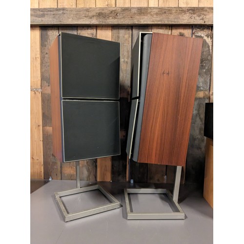 31 - A pair of Bang & Olufsen Beovox S50 speakers with stands, 26 x 78 x 26cm
