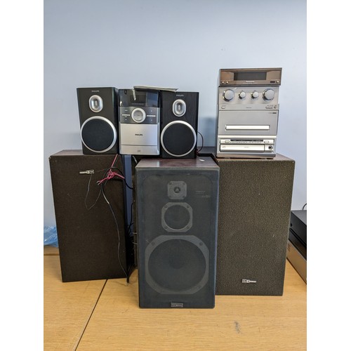 39 - A Philips MC147 Micro Hi-Fi system, with speakers and manual, together with a Panasonic SA-PM15 hi-f... 