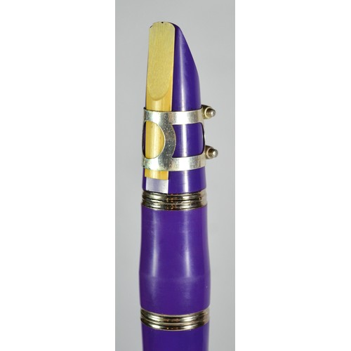 A Slade clarinet, made in the USA, finished in a bright purple