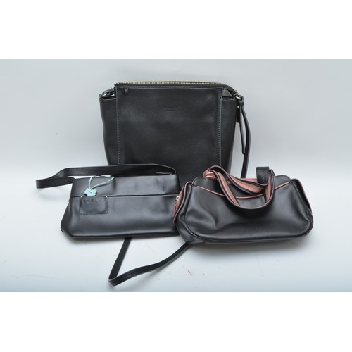 Three Radley handbags, to include a black leather shoulder bag (60452), 24cm x 30cm, in dust bag, a