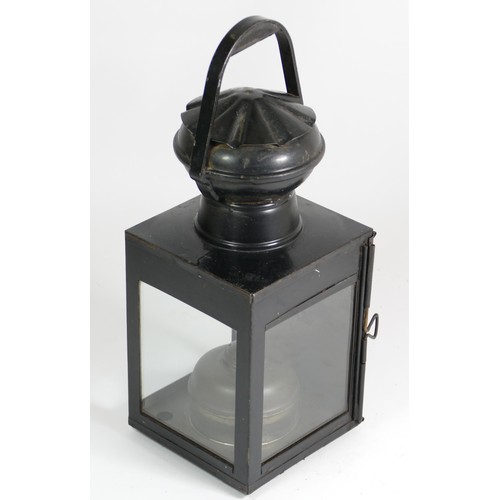 28 - A hand lantern marked 'BR(E)', complete with all glasses and burner.
