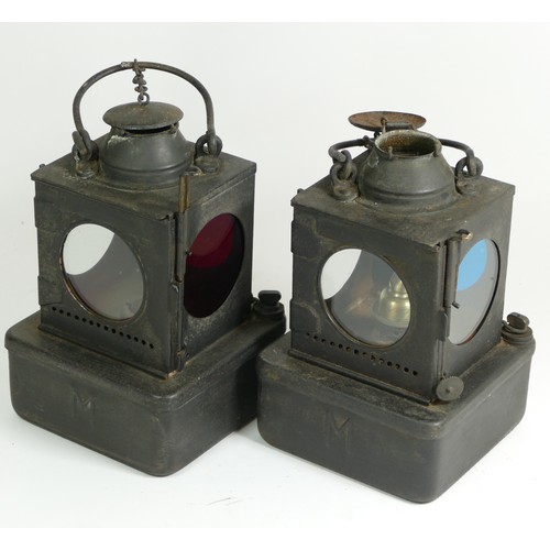 29 - A 'L.N.E.R.' signal lamp, complete with burner and another without burner. (2)