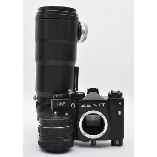 146 - A Zeith Photosniper kit, consisting of a Zenit 12S 35mm film camera, a Tair-3S 300mm f4.5 lens, a He... 