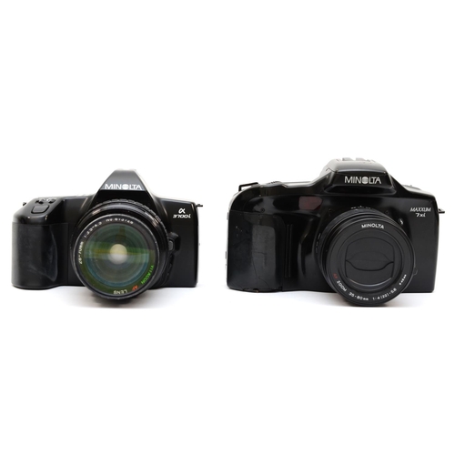 167 - A Minolta 3700i 35mm film camera, with a Vitacon 28mm-70mm f3.5-f4.5 lens, together with a Minolta M... 