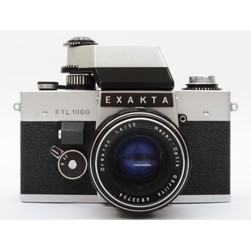 188 - A Exakta RTL 1000 35mm film camera, with a Meyer-Optik Gorlitz 50mm f1.8 lens