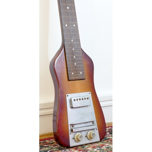 277 - A Hofner lap steel electric guitar, single pickup, natural wood sunburst colourway, 46cm neck