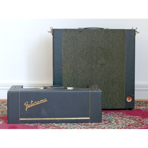 288 - A Selmer Futurama amplifier and speaker cab, piggyback, attached together with locking clips, can be... 