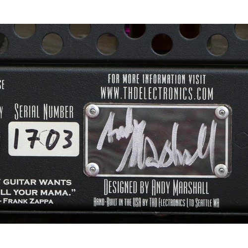 300 - A THD Univalve (1703) tube guitar amplifier, signed on verso by designer Andy Marshall, 39 x 21 x 23... 