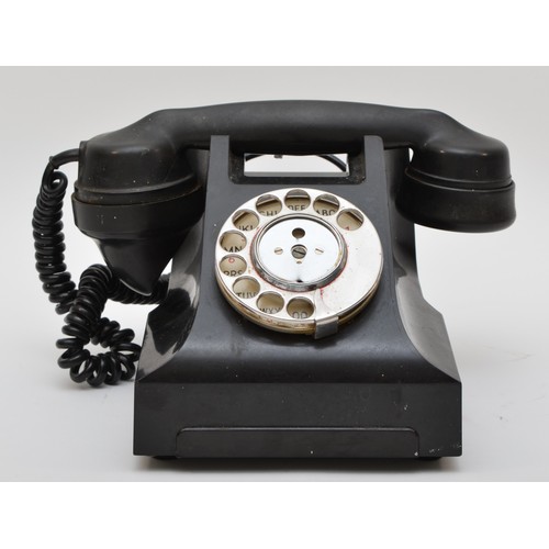 316 - A G.P.O. 332L black telephone, with chromed rotary dial, together with a Bells 62C ringer (2)