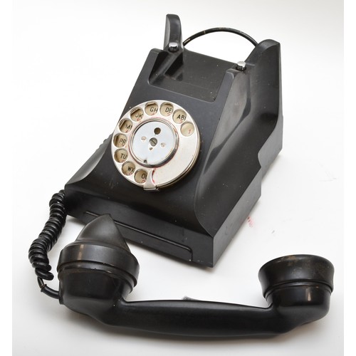 316 - A G.P.O. 332L black telephone, with chromed rotary dial, together with a Bells 62C ringer (2)