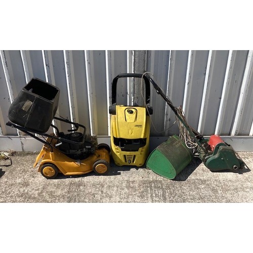 27 - A Karcher KB4040 power washer, together with a McCulloch 354OP petrol lawn mower, and a Qualcast Pan... 