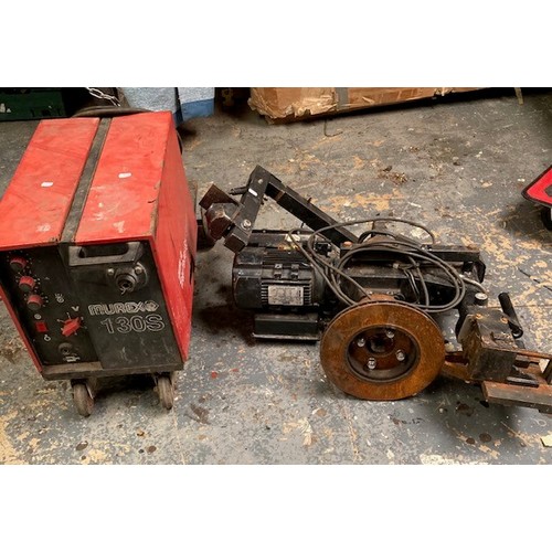 31 - A Murex 130S Mig welder, together with a Leeson metric electric motor - disc skimmer (2)