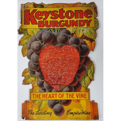 347 - Keystone Burgundy, a vintage cardboard shop easel display board, 62 x 38cm and a Heinz Baked Beans v... 