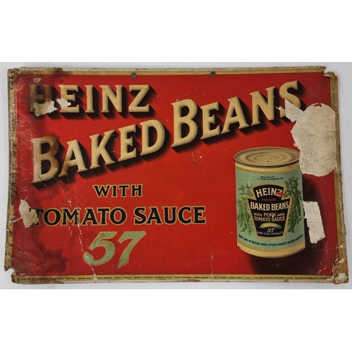 347 - Keystone Burgundy, a vintage cardboard shop easel display board, 62 x 38cm and a Heinz Baked Beans v... 