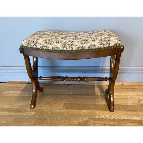 56 - A Louis XVI style piano stool, with upholstered curved seat.
W50, H42cm