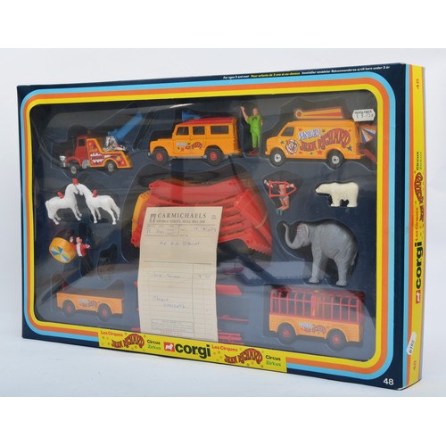 350 - A Corgi 48 die-cast Jean Richards circus set, complete in original box, with receipt dated 1979