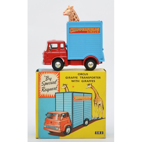 353 - A Corgi Toys Chipperfield's Circus Giraffe Transporter (503), complete with giraffes, original box