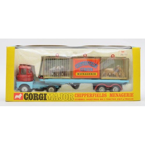 355 - A Corgi Major Chipperfield's Menagerie Scammel Handyman MK.3 Tractor Unit & Trailer (1139), complete... 