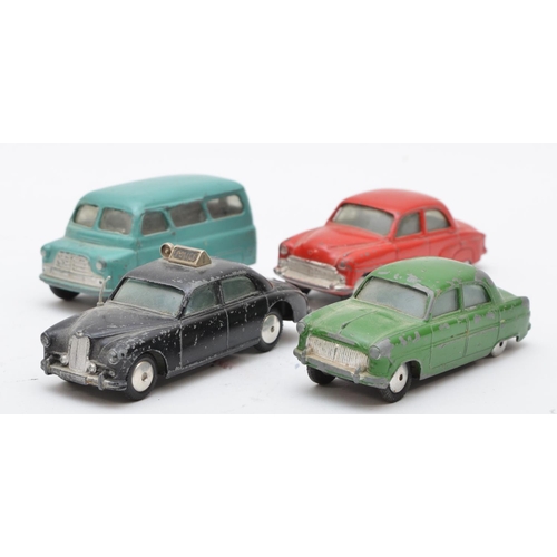 356 - Four Corgi die-cast cars, to include a Riley Pathfinder, a Ford Consul, Vauxhall Velox and a Bedford... 