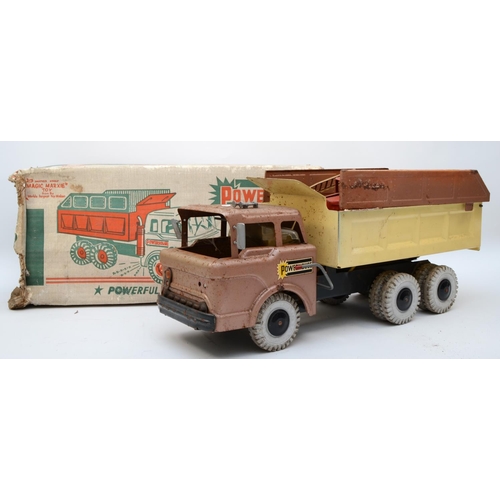 365 - A Magic Marxie toy Scissor Dump Truck, with original box, 52cm long, together with a smaller English... 