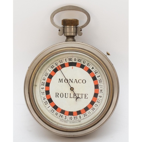 402 - A Systeme Jeansaume novelty pocket watch, Monaco Roulette, alloy cased with glazed front, hand colou... 