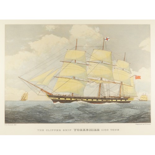 412 - A engraving by E. Duncan, The Clipper Of Yorkshire 1100 Tons, mounted and framed, 80 x 67cm